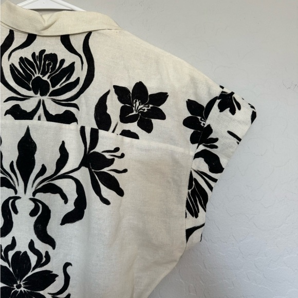 Zara LINEN BLEND PRINTED DRESS size small - Picture 10 of 15